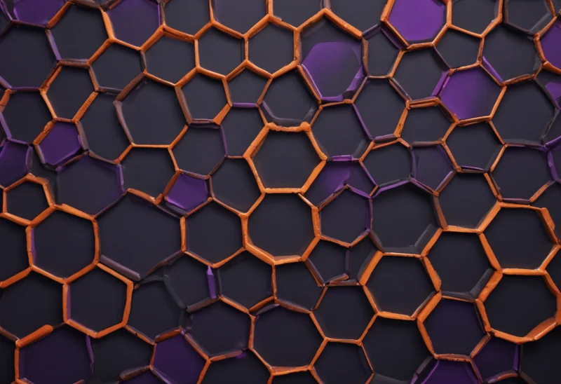 A matte-clay honeycomb slab of identical hexagonal cells