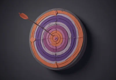 A round archery target with a single arrow struck in the bullseye