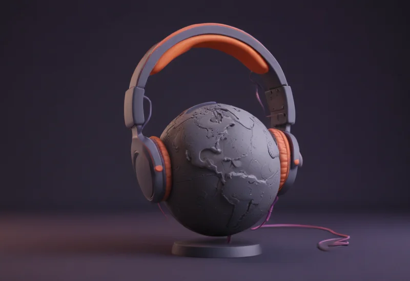One recorded demo take branching into five language versions that share identical footage but differ in voiceover and captions