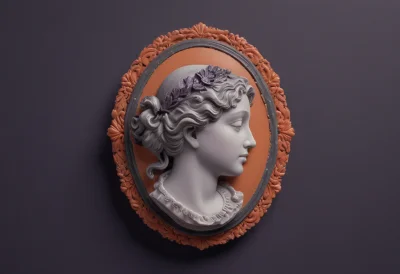 An oval cameo brooch carved with a raised face in profile