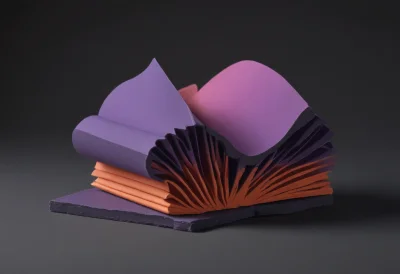 A flip-book fanned open mid-riffle, its stacked pages caught in motion